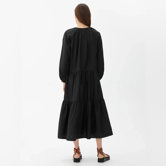 Arket Black Lyocell Blend Neck Tie Tier Dress size S - Picture 6 of 17